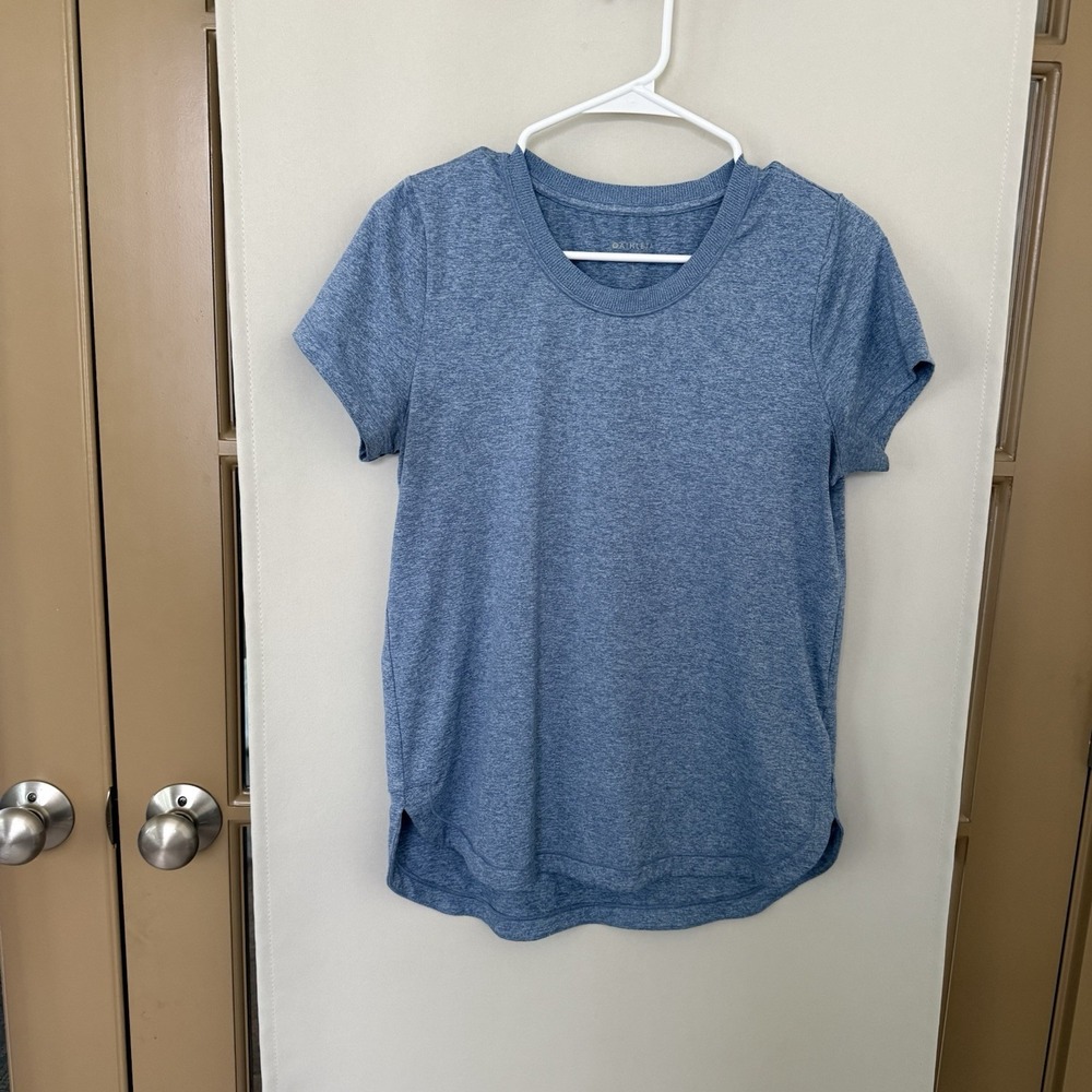 Athleta Womens Small Blue Short Sleeve Crewneck T-Shirt Gym Running Work Out
